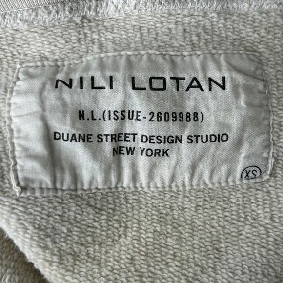 Nili Lotan Fletcher Lace Up Hoodie in Eggshell Size XS - Picture 5 of 14